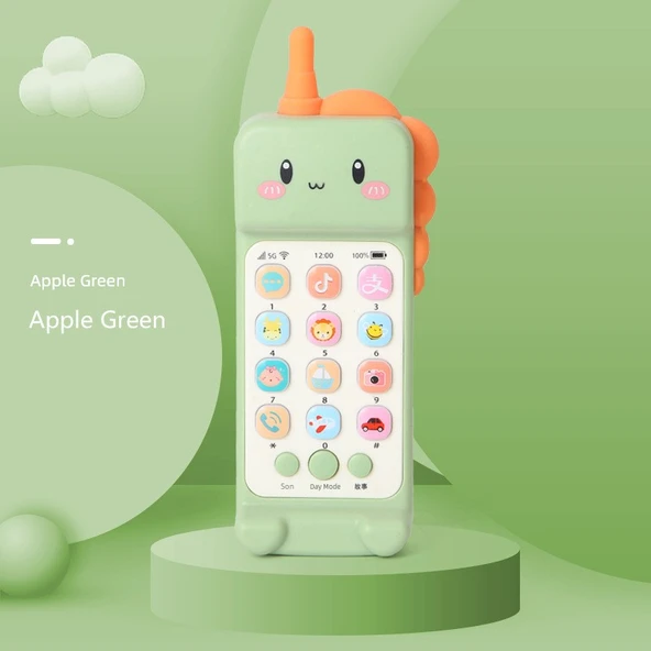 Dinozor Oyuncak Telefon - Yeşil Şarjlı