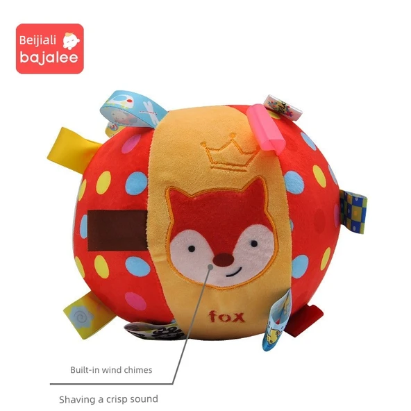 Bebek Çıngıraklı Peluş Top - Tilki Figürlü