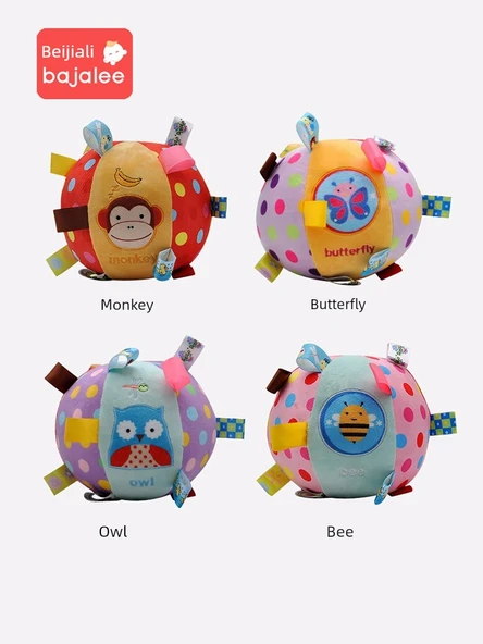 Bebek Çıngıraklı Peluş Top - Böcek Figürlü - 3