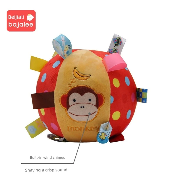 Bebek Çıngıraklı Peluş Top - Maymun Figürlü