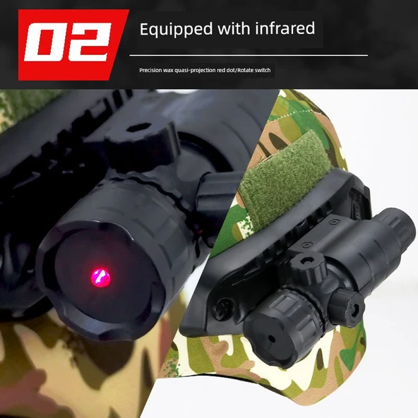 Çocuk Özel Kuvvetler Taktik Kask Oyuncak Seti - CP Kamuflaj Dürbünlü - 5