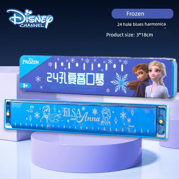 Frozen Elsa Metal Armonika - 24 Delikli - Frozen Blues Armonika