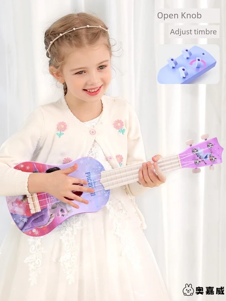 Çocuk Müzik Aleti Oyuncak Gitar Ukulele Başlangıç - Prenses Küçük Boy Gitar - 5