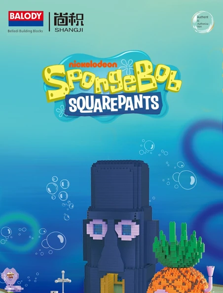 Sünger Bob Yapı Blokları - Ananas Ev + Taş Ev (10 Bebekli) - Kombinasyon Set - 8