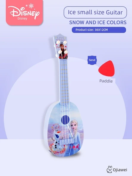 Çocuk Müzik Aleti Oyuncak Gitar Ukulele Başlangıç - Karlar Ülkesi Küçük Boy Gitar