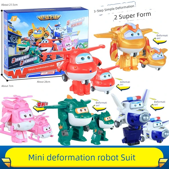 Süper Kanatlar Küçük Dönüşen Robot - Hot 5 - Hediye Kutulu