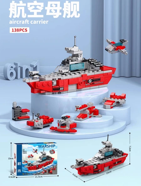 Askeri Model Oyuncak Blok Seti - Dinozor Dünyası 6'sı 1 Arada - 160 Parça - 7