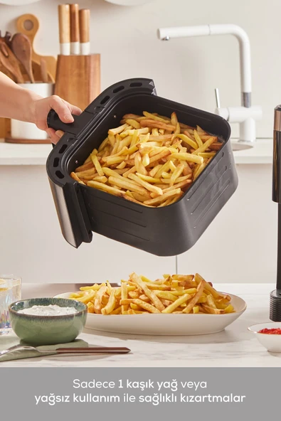 Gourmet 9 Litre Smart Screen Geniş Hazne Inox Airfryer 8 Kişilik - 3