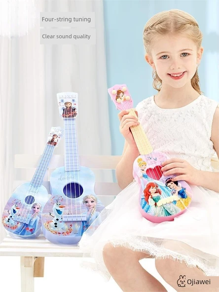 Çocuk Müzik Aleti Oyuncak Gitar Ukulele Başlangıç - Sarı Ördek Küçük Boy Gitar - 3