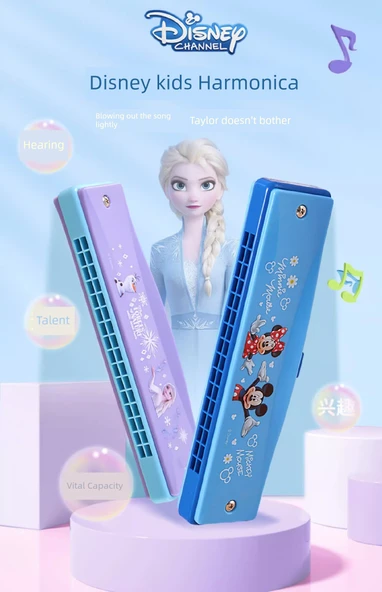Frozen Elsa Metal Armonika - 10 Delikli - Frozen Blues Armonika - 8
