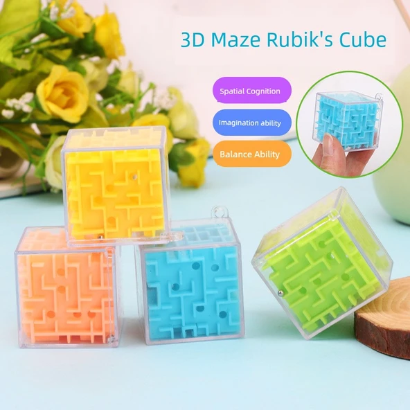 Kare 3D Boncuk Labirent Küp Oyuncak (Rastgele Renk) - 1