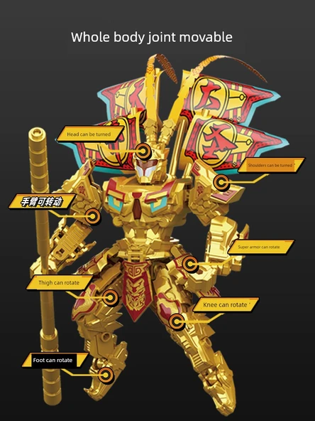 Üç Krallık Guan Yu Robot Yapı Seti - Wu Sheng - 73+ Parça - 6