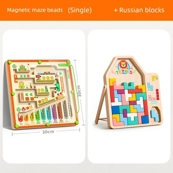 Manyetik Labirent Oyuncak - Rus Yapı Taşlı Küçük Boy