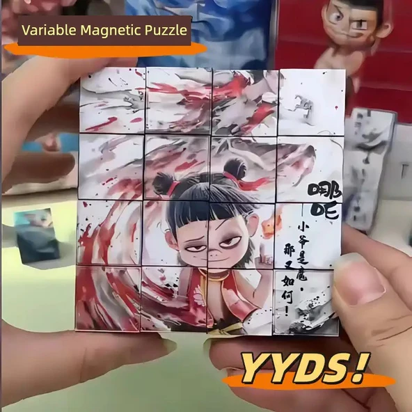 Manyetik Huarong Yolu Kaydırmalı Yapboz - Gelişmiş - 3-6 Yaş ve Üzeri (D) - 7