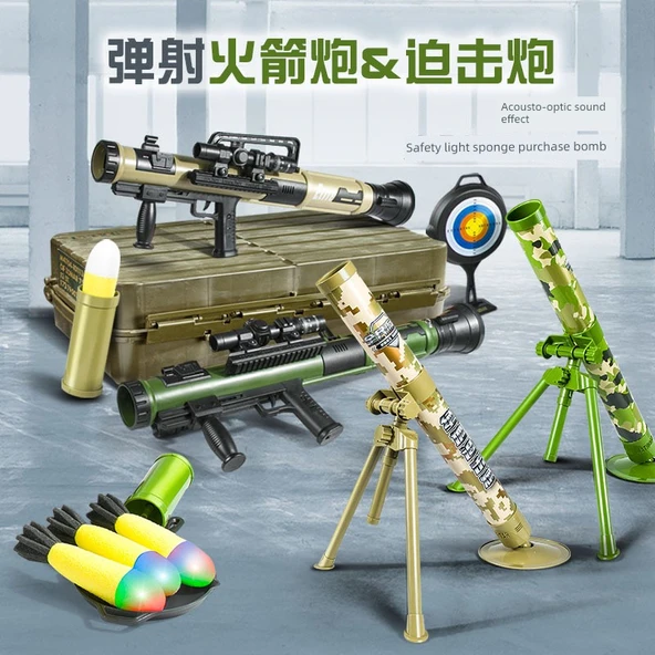 Çocuk Roketatar Havan Mermi Oyuncak - 3 Işıklı Mermi [Büyük] - Resim 5