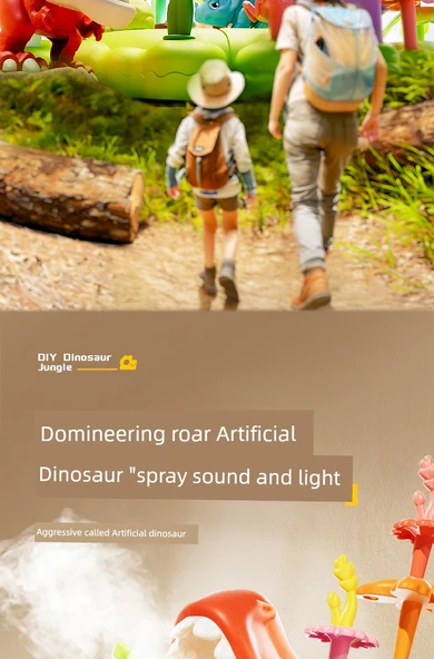 Dinozor Ormanı Çiçek Yapı Taşları Seti - Büyük Boy Saklama Kutulu - DIY Çift Çiçek (91 Parça) - 10