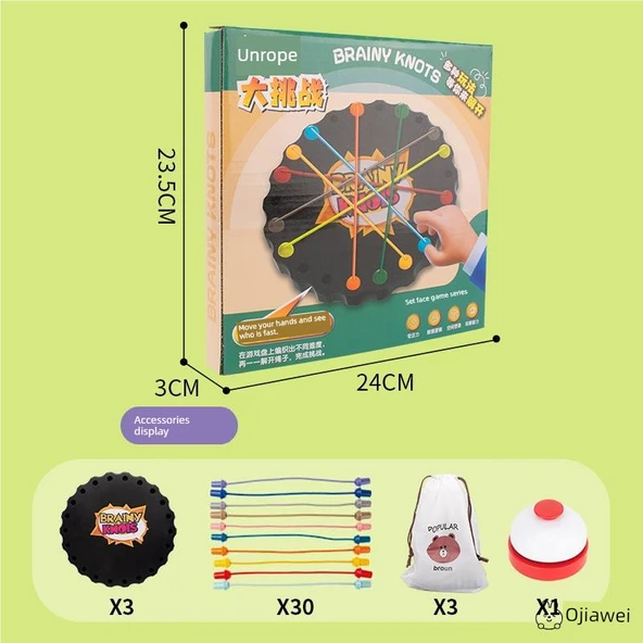 Çocuklar İçin İp Çözme Oyunu - 3 Set 30 İpli