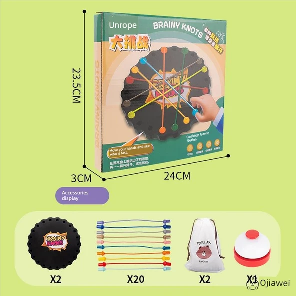 Çocuklar İçin İp Çözme Oyunu - 2 Set 20 İpli