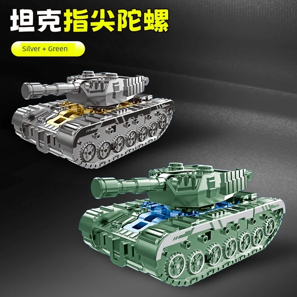 Dönüşebilen Tank Gyro Mech Araba Robot Oyuncak - Gümüş + Yeşil