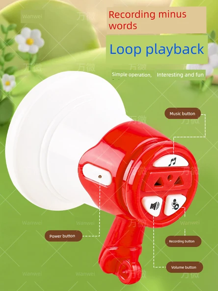 Mini Hoparlör Çocuk Elektrikli Oyuncak El Tipi Anahtarlık - Mavi - 4