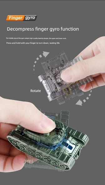 Dönüşebilen Tank Gyro Mech Araba Robot Oyuncak - Altın + Gümüş - 11