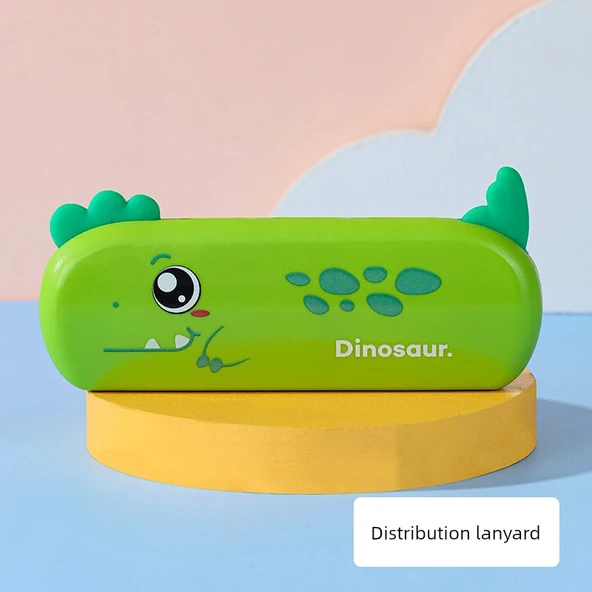 Çocuk Karikatür Armonika - 16 Delikli Silikon Dinozor