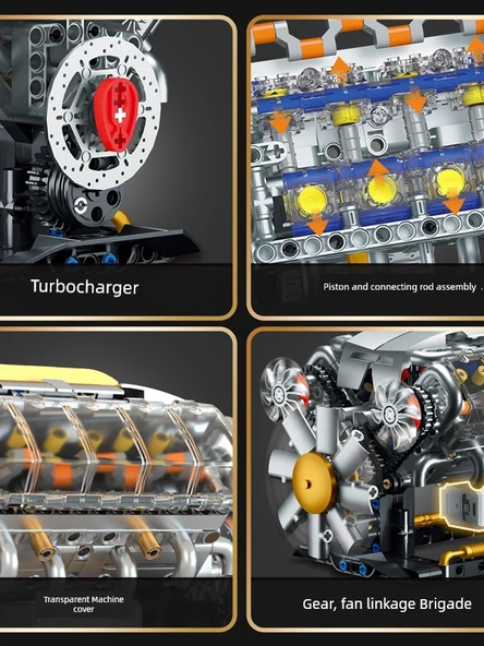 V8 Motor Blok Model Seti - 692 Parça - 5