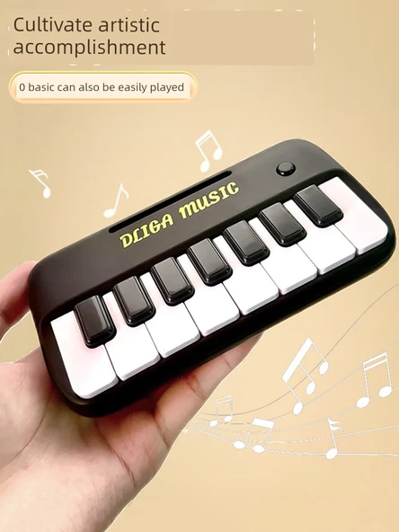Mini Elektronik Klavye Piyano Oyuncak - Beyaz - Piyano Notalı ve Şarjlı Pilli - 3