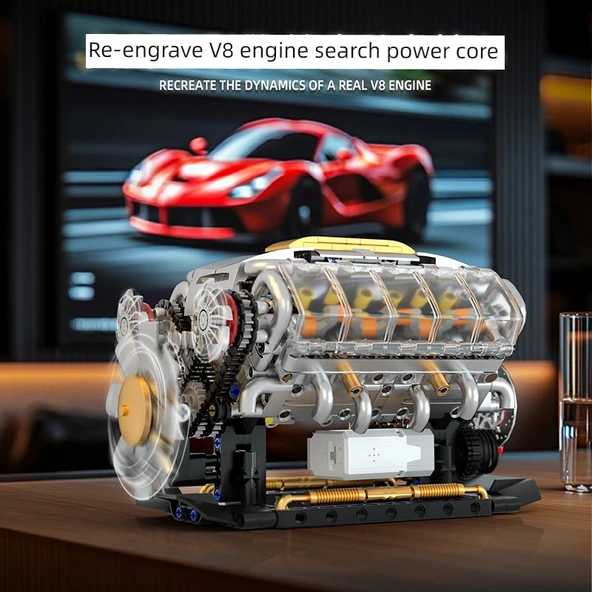 V8 Motor Blok Model Seti - 692 Parça - 7