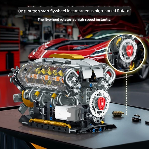 V8 Motor Blok Model Seti - 692 Parça - 8