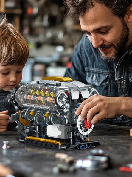 V8 Motor Blok Model Seti - 692 Parça - 6