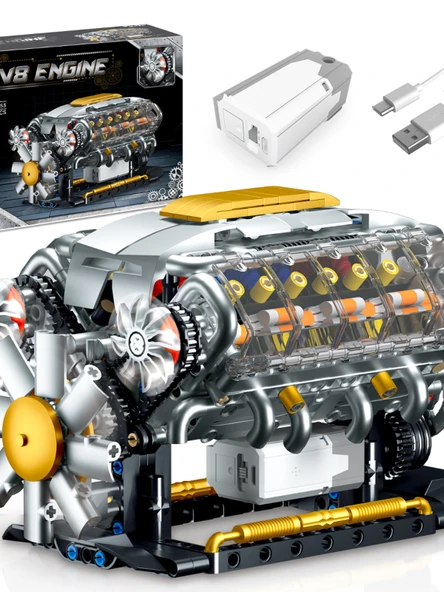 V8 Motor Blok Model Seti - 692 Parça - 3