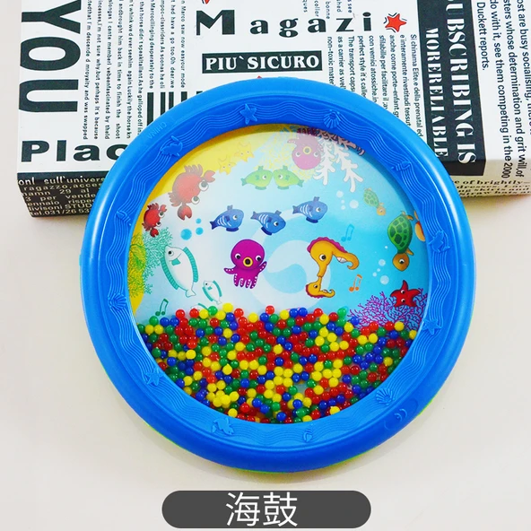 Orff Müzik Aleti Dalga Sesli Davul - Plastik 7 inç Çap 18cm