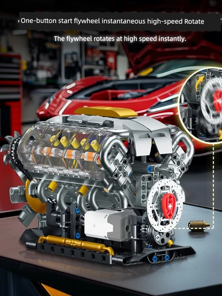 V8 Motor Blok Model Seti - 692 Parça - 4
