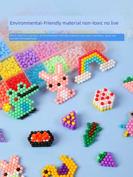 Çocuk Puzzle Boncuk Seti - 6000 Parça, Renkli Kutu ve Lüks Aksesuar Paketi - 9