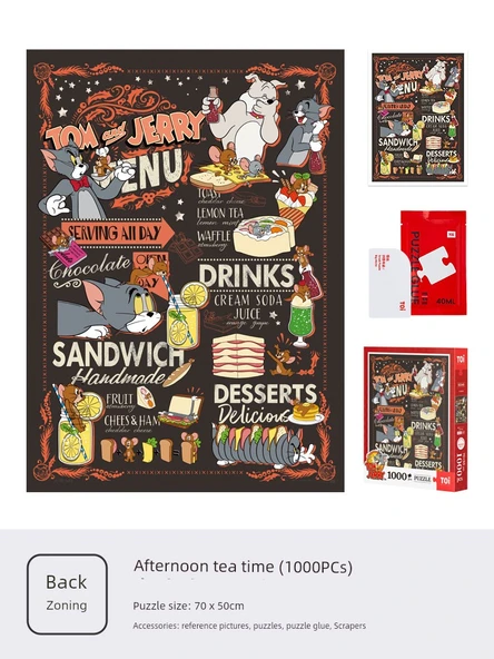 Kedi ve Fare 1000 Parça Puzzle - Öğleden Sonra Çay Saati