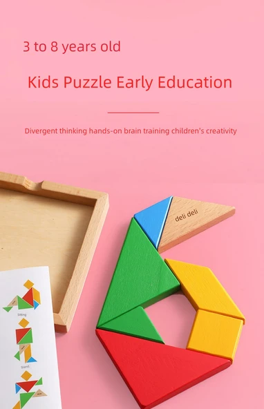 Tangram Puzzle - Büyük Boy Plastik - Eğitim Seti - 10