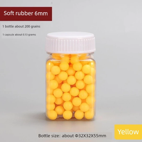 6mm Yumuşak Kauçuk Mermi - Küçük Kare Şişe (170 adet)