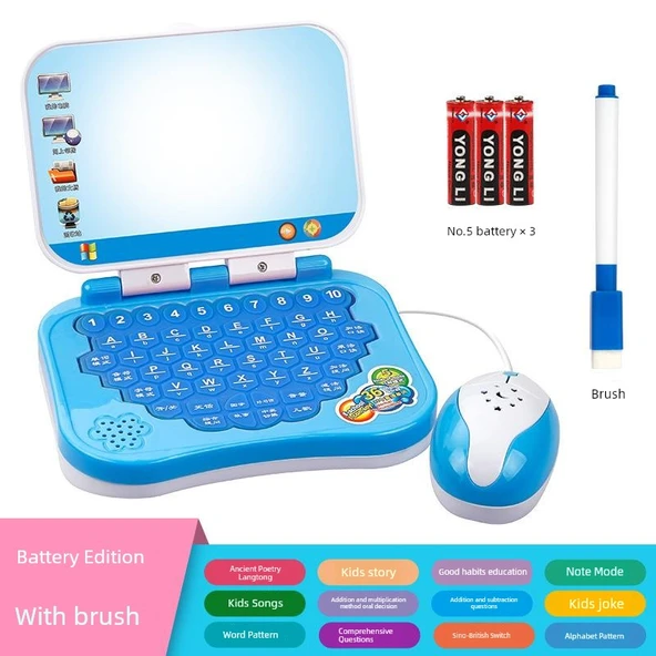Çocuk Eğitim Tableti - Mavi - Pilli Model - 1 Kalem