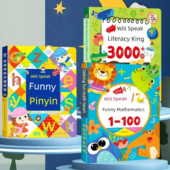 Okul Öncesi Eğitim Makinesi - [3'lü Kombinasyon] Okuma Yazma 3000 + Pinyin + Matematik