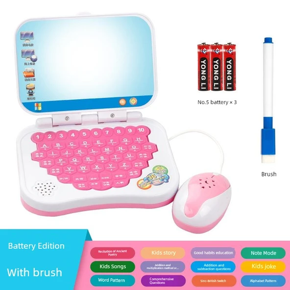 Çocuk Eğitim Tableti - Pembe - Pilli Model - 1 Kalem
