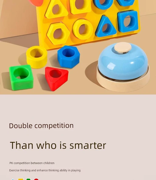 Çocuklar için Geometrik Şekil Eşleştirme Oyunu - 2 Oyun Alanı + 55 Kart - 8