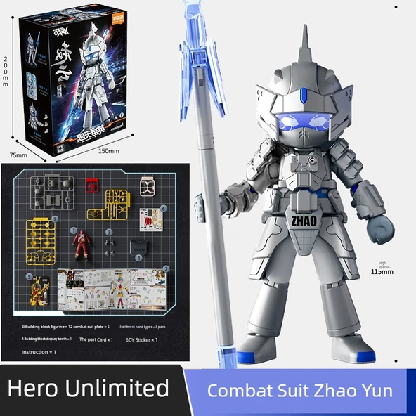 Kahraman Mech Savaşçı Yapı Blokları - Dövüş Giysisi Zhao Yun
