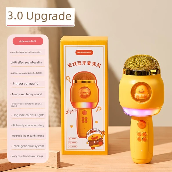 Çocuk Karaoke Mikrofonu - Ravent Ördeği 11'i 1 Arada Renkli Işıklı