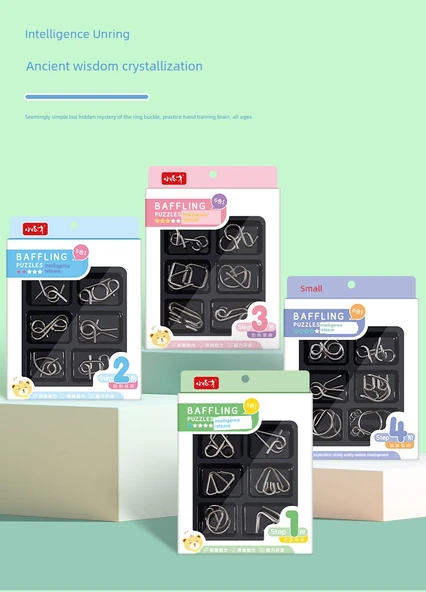 Çin Zeka Oyuncak Seti - Seviye 5 Huarong Yolu + 3 Zeka Serbest Bırakma Seti - Resim 10