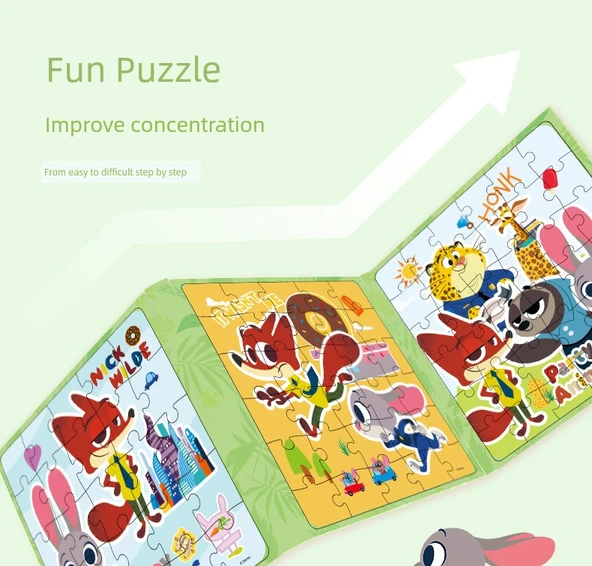 Karlar Ülkesi Manyetik Puzzle - B Stil Çift Açılır (4-6 Yaş) - 9