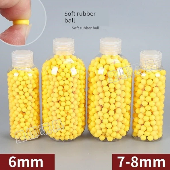 7.2mm Yumuşak Kauçuk Mermi - Büyük Yuvarlak Şişe (655 adet) - 9