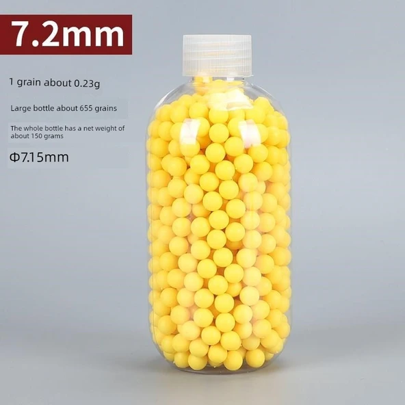 7.2mm Yumuşak Kauçuk Mermi - 2 Büyük Yuvarlak Şişe (1310 adet)