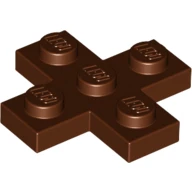 Lego 15397 Kırmızı-Kahverengi 3x3 Çapraz Özel Plaka