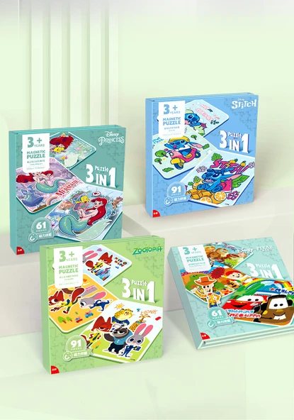 Karlar Ülkesi Manyetik Puzzle - B Stil Çift Açılır (4-6 Yaş) - 11